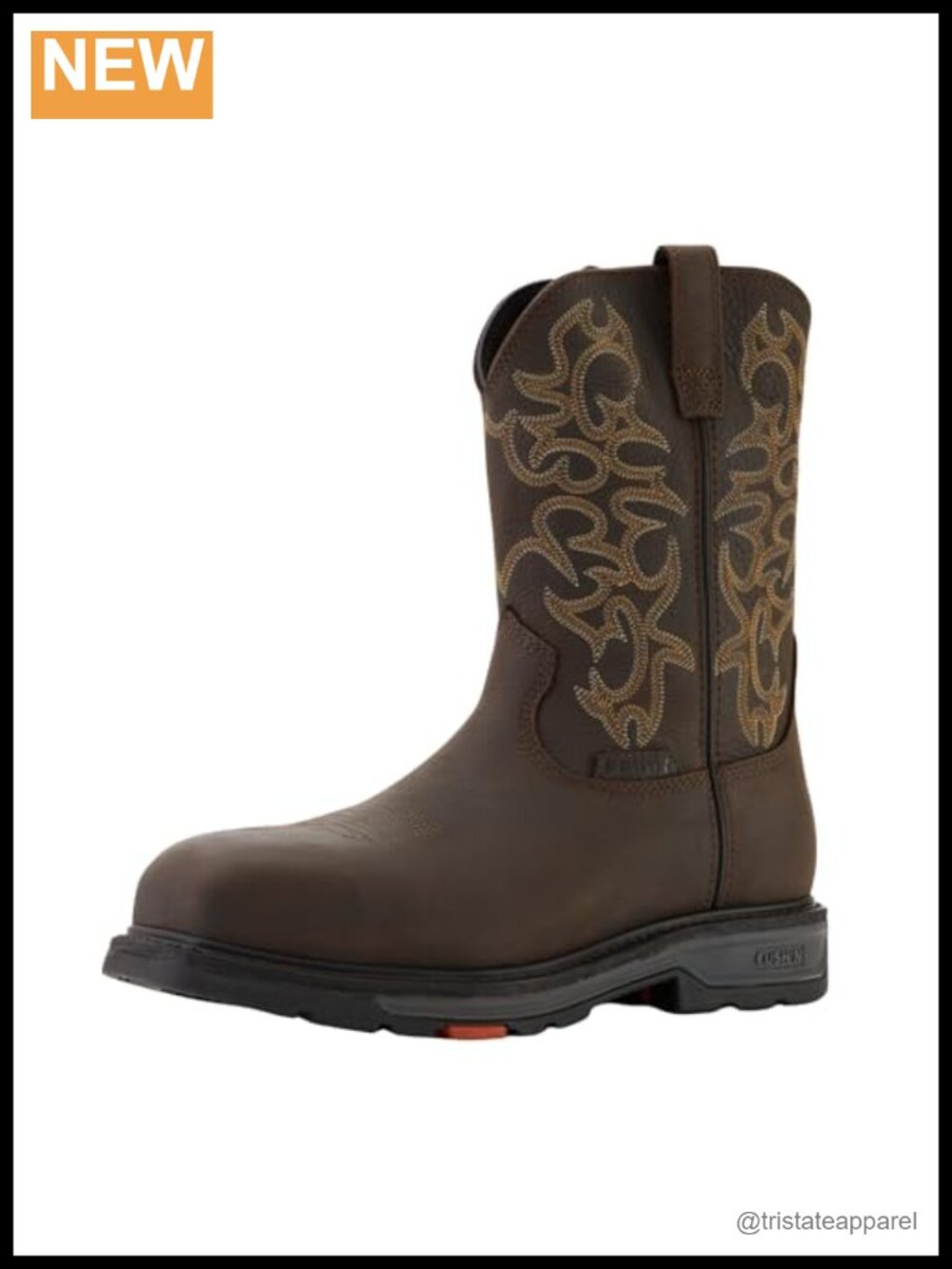 10" Square Toe Composite Toe Work Boot Water-Resistant Leather EH Rated
